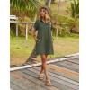 imageZeagoo Womens Cotton Shirt Dress Summer Casual Short Sleeve Button Down Beach Cover Up Shirts with PocketsArmy Green