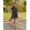 imageZeagoo Womens Cotton Shirt Dress Summer Casual Short Sleeve Button Down Beach Cover Up Shirts with PocketsBlack