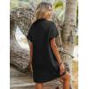imageZeagoo Womens Cotton Shirt Dress Summer Casual Short Sleeve Button Down Beach Cover Up Shirts with PocketsBlack