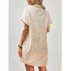 imageZeagoo Womens Cotton Shirt Dress Summer Casual Short Sleeve Button Down Beach Cover Up Shirts with PocketsKhaki