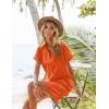 imageZeagoo Womens Cotton Shirt Dress Summer Casual Short Sleeve Button Down Beach Cover Up Shirts with PocketsOrange