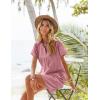 imageZeagoo Womens Cotton Shirt Dress Summer Casual Short Sleeve Button Down Beach Cover Up Shirts with PocketsPink