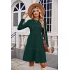 imageZeagoo Womens Long Sleeve Fall Dresses with Pockets 2024 Ribbed Knit Casual Crew Neck Knee Length Sweater Dress0green
