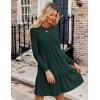 imageZeagoo Womens Long Sleeve Fall Dresses with Pockets 2024 Ribbed Knit Casual Crew Neck Knee Length Sweater Dress0green