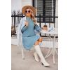 imageZeagoo Womens Long Sleeve Fall Dresses with Pockets 2024 Ribbed Knit Casual Crew Neck Knee Length Sweater DressBlue
