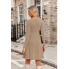 imageZeagoo Womens Long Sleeve Fall Dresses with Pockets 2024 Ribbed Knit Casual Crew Neck Knee Length Sweater DressKhaki