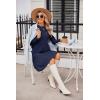 imageZeagoo Womens Long Sleeve Fall Dresses with Pockets 2024 Ribbed Knit Casual Crew Neck Knee Length Sweater DressNavy Blue