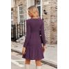 imageZeagoo Womens Long Sleeve Fall Dresses with Pockets 2024 Ribbed Knit Casual Crew Neck Knee Length Sweater DressPurple