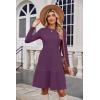 imageZeagoo Womens Long Sleeve Fall Dresses with Pockets 2024 Ribbed Knit Casual Crew Neck Knee Length Sweater DressPurple