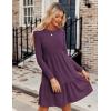 imageZeagoo Womens Long Sleeve Fall Dresses with Pockets 2024 Ribbed Knit Casual Crew Neck Knee Length Sweater DressPurple