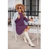 imageZeagoo Womens Long Sleeve Fall Dresses with Pockets 2024 Ribbed Knit Casual Crew Neck Knee Length Sweater DressPurple