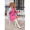 imageZeagoo Womens Long Sleeve Fall Dresses with Pockets 2024 Ribbed Knit Casual Crew Neck Knee Length Sweater DressRose Red
