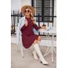 imageZeagoo Womens Long Sleeve Fall Dresses with Pockets 2024 Ribbed Knit Casual Crew Neck Knee Length Sweater DressWine Red
