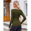 imageZeagoo Womens Long Sleeve Scoop Neck Shirts Casual Slim Fit Rib Knit Tops Summer Fall Basic Business Work TeeArmy Green