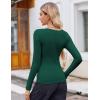 imageZeagoo Womens Long Sleeve Scoop Neck Shirts Casual Slim Fit Rib Knit Tops Summer Fall Basic Business Work TeeDark Green