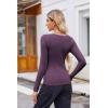 imageZeagoo Womens Long Sleeve Scoop Neck Shirts Casual Slim Fit Rib Knit Tops Summer Fall Basic Business Work TeeDark Purple