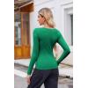 imageZeagoo Womens Long Sleeve Scoop Neck Shirts Casual Slim Fit Rib Knit Tops Summer Fall Basic Business Work TeeGreen