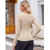 imageZeagoo Womens Long Sleeve Scoop Neck Shirts Casual Slim Fit Rib Knit Tops Summer Fall Basic Business Work TeeLight Khaki
