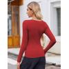 imageZeagoo Womens Long Sleeve Scoop Neck Shirts Casual Slim Fit Rib Knit Tops Summer Fall Basic Business Work TeeRed