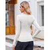 imageZeagoo Womens Long Sleeve Scoop Neck Shirts Casual Slim Fit Rib Knit Tops Summer Fall Basic Business Work TeeWhite