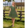 imageZeagoo Button Down Summer Dress 2025 Spring Flutter Sleeve Cotton Linen Dress with Pockets Beach A Line Casual DressArmy Green