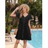 imageZeagoo Button Down Summer Dress 2025 Spring Flutter Sleeve Cotton Linen Dress with Pockets Beach A Line Casual DressBlack