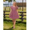 imageZeagoo Button Down Summer Dress 2025 Spring Flutter Sleeve Cotton Linen Dress with Pockets Beach A Line Casual DressDusty Pink
