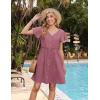 imageZeagoo Button Down Summer Dress 2025 Spring Flutter Sleeve Cotton Linen Dress with Pockets Beach A Line Casual DressDusty Pink