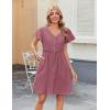 imageZeagoo Button Down Summer Dress 2025 Spring Flutter Sleeve Cotton Linen Dress with Pockets Beach A Line Casual DressDusty Pink