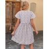 imageZeagoo Button Down Summer Dress 2025 Spring Flutter Sleeve Cotton Linen Dress with Pockets Beach A Line Casual DressFloral Red