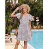imageZeagoo Button Down Summer Dress 2025 Spring Flutter Sleeve Cotton Linen Dress with Pockets Beach A Line Casual DressFloral Red