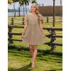 imageZeagoo Button Down Summer Dress 2025 Spring Flutter Sleeve Cotton Linen Dress with Pockets Beach A Line Casual DressKhaki