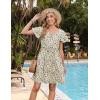 imageZeagoo Button Down Summer Dress 2025 Spring Flutter Sleeve Cotton Linen Dress with Pockets Beach A Line Casual DressPrinted Beige