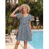 imageZeagoo Button Down Summer Dress 2025 Spring Flutter Sleeve Cotton Linen Dress with Pockets Beach A Line Casual DressPrinted Blue