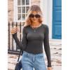 imageZeagoo Long Sleeve Shirts for Women Basic Scoop Neck Crop Tops Casual Slim Fitted Y2k Clothes 2024 Ribbed Knit Thermal TeeBlack grey