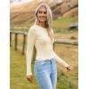 imageZeagoo Long Sleeve Shirts for Women Basic Scoop Neck Crop Tops Casual Slim Fitted Y2k Clothes 2024 Ribbed Knit Thermal TeeBlack off White