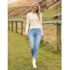 imageZeagoo Long Sleeve Shirts for Women Basic Scoop Neck Crop Tops Casual Slim Fitted Y2k Clothes 2024 Ribbed Knit Thermal TeeBlack off White