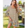imageZeagoo Womens Boho Dresses Casual Beach Summer Dress Tassel Tie Neck 34 Long Sleeve Mini Sundress 2025 Floral Print Cover Up01 Apricot