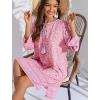 imageZeagoo Womens Boho Dresses Casual Beach Summer Dress Tassel Tie Neck 34 Long Sleeve Mini Sundress 2025 Floral Print Cover Up01 Pink