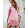 imageZeagoo Womens Boho Dresses Casual Beach Summer Dress Tassel Tie Neck 34 Long Sleeve Mini Sundress 2025 Floral Print Cover Up01 Pink