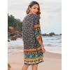 imageZeagoo Womens Boho Dresses Casual Beach Summer Dress Tassel Tie Neck 34 Long Sleeve Mini Sundress 2025 Floral Print Cover UpBlack