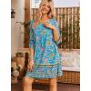 imageZeagoo Womens Boho Dresses Casual Beach Summer Dress Tassel Tie Neck 34 Long Sleeve Mini Sundress 2025 Floral Print Cover UpBlue Floral 01