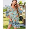 imageZeagoo Womens Boho Dresses Casual Beach Summer Dress Tassel Tie Neck 34 Long Sleeve Mini Sundress 2025 Floral Print Cover UpGreen