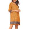 imageZeagoo Womens Boho Dresses Casual Beach Summer Dress Tassel Tie Neck 34 Long Sleeve Mini Sundress 2025 Floral Print Cover UpYellow