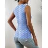 imageZeagoo Womens High Neck Tank Top 2025 Summer Casual Ribbed Knit Slim Fitted Basic Textured Sleeveless ShirtsAfloral Blue