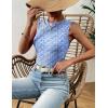 imageZeagoo Womens High Neck Tank Top 2025 Summer Casual Ribbed Knit Slim Fitted Basic Textured Sleeveless ShirtsAfloral Blue