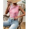 imageZeagoo Womens High Neck Tank Top 2025 Summer Casual Ribbed Knit Slim Fitted Basic Textured Sleeveless ShirtsAfloral Pink