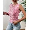 imageZeagoo Womens High Neck Tank Top 2025 Summer Casual Ribbed Knit Slim Fitted Basic Textured Sleeveless ShirtsAfloral Pink