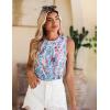 imageZeagoo Womens High Neck Tank Top 2025 Summer Casual Ribbed Knit Slim Fitted Basic Textured Sleeveless ShirtsAfloral Sky Blue
