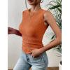 imageZeagoo Womens High Neck Tank Top 2025 Summer Casual Ribbed Knit Slim Fitted Basic Textured Sleeveless ShirtsOrange